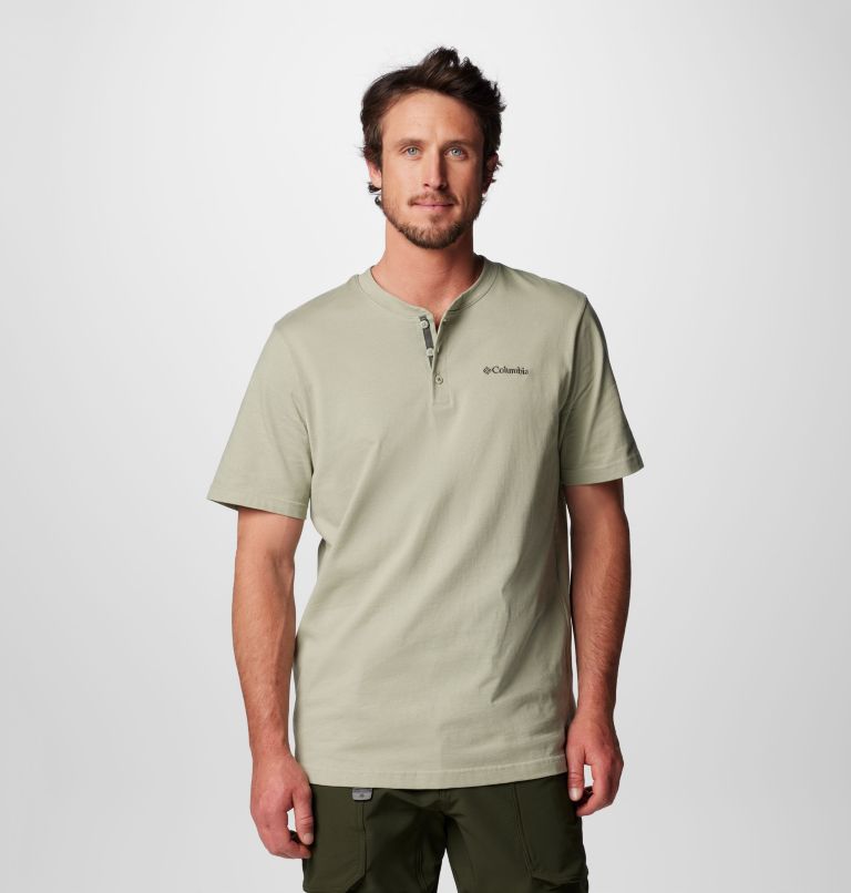 Men's Landroamer Short Sleeve Henley II, Color: Safari, image 1