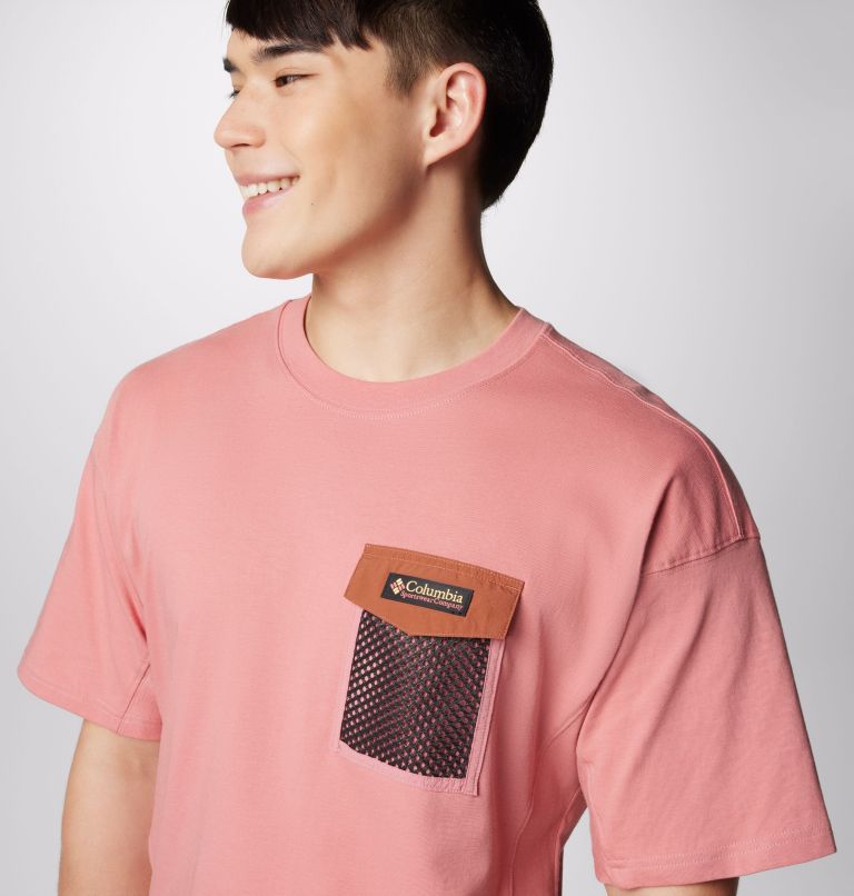 Men's Painted Peak Knit Short Sleeve Top, Color: Pink Agave, Auburn, image 5