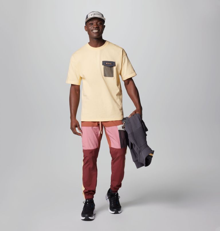 Men's Painted Peak Knit Short Sleeve Top, Color: Sunkissed, Shark, image 3
