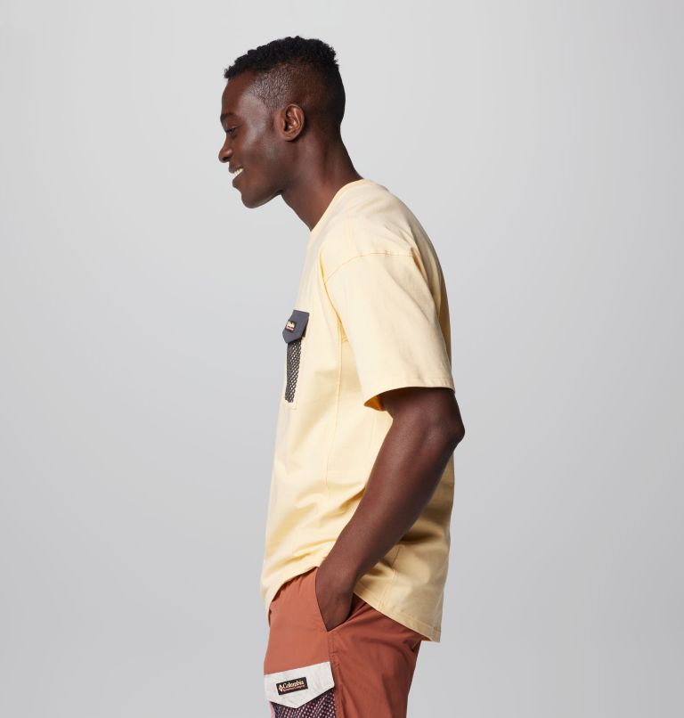 Men's Painted Peak Knit Short Sleeve Top, Color: Sunkissed, Shark, image 4