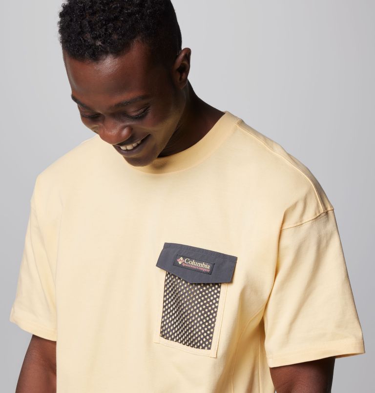 Men's Painted Peak Knit Short Sleeve Top, Color: Sunkissed, Shark, image 5