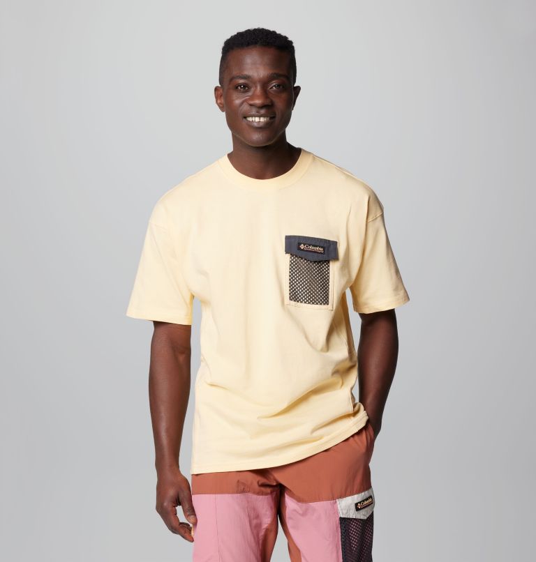 Men's Painted Peak Knit Short Sleeve Top, Color: Sunkissed, Shark, image 1