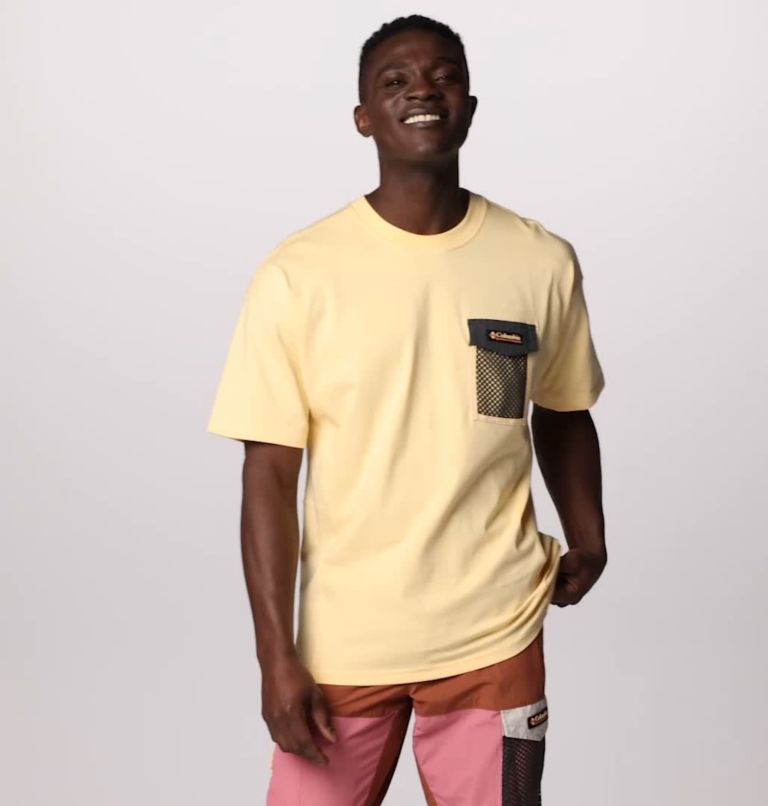 Men's Painted Peak Knit Short Sleeve Top, Color: Sunkissed, Shark