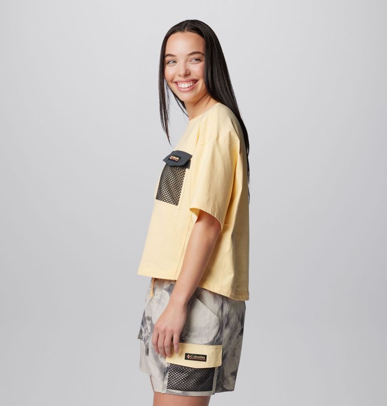 T-shirt court à manches courtes en tricot Painted Peak pour femme, Color: Sunkissed, Shark, image 5