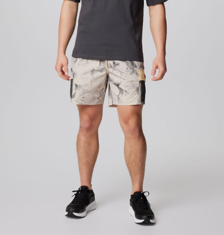Men's Painted Peak Shorts, Color: Dark Stone Pearhip Print, Sunkissed, image 3