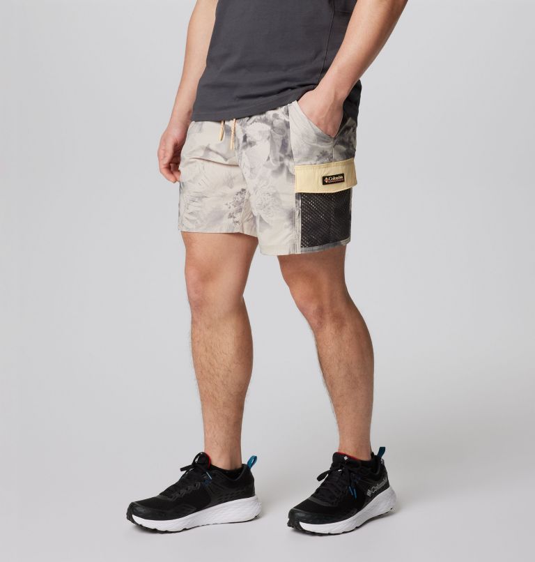 Men's Painted Peak Shorts, Color: Dark Stone Pearhip Print, Sunkissed, image 4