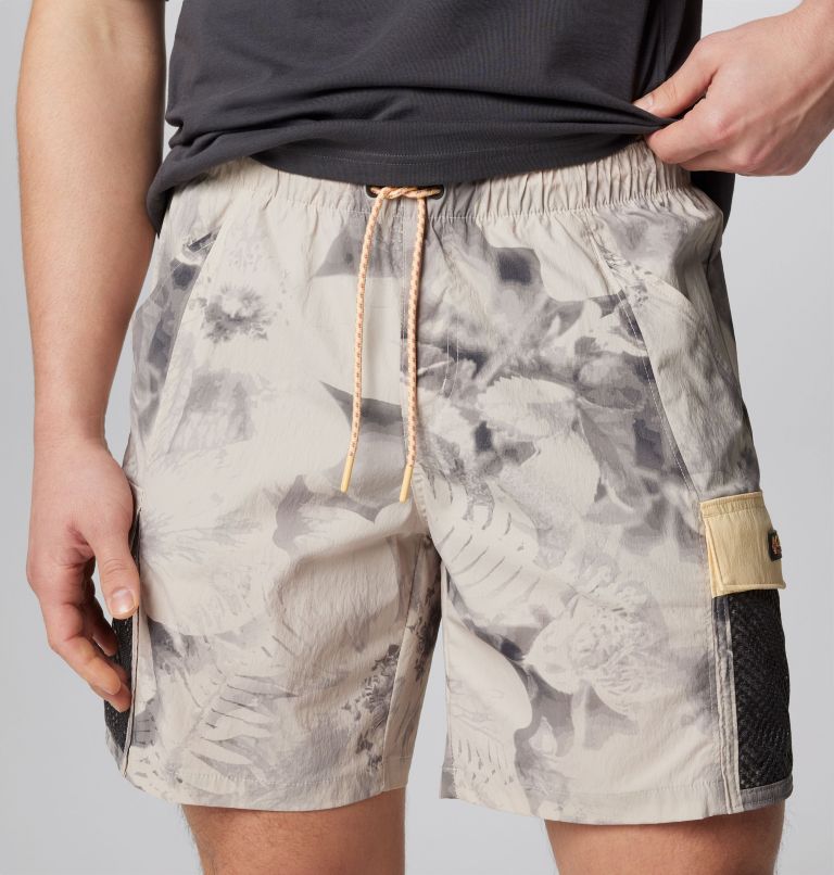 Men's Painted Peak Shorts, Color: Dark Stone Pearhip Print, Sunkissed, image 5