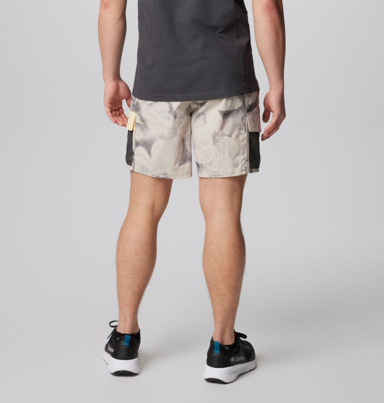 Men's Painted Peak Shorts, Color: Dark Stone Pearhip Print, Sunkissed, image 2