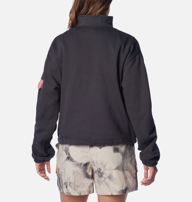 Women's Painted Peak Half Zip Fleece, Color: Shark, Pink Agave, image 2