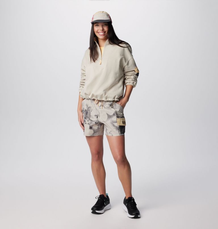 Women's Painted Peak Half Zip Fleece, Color: Dark Stone, Sunkissed, image 3