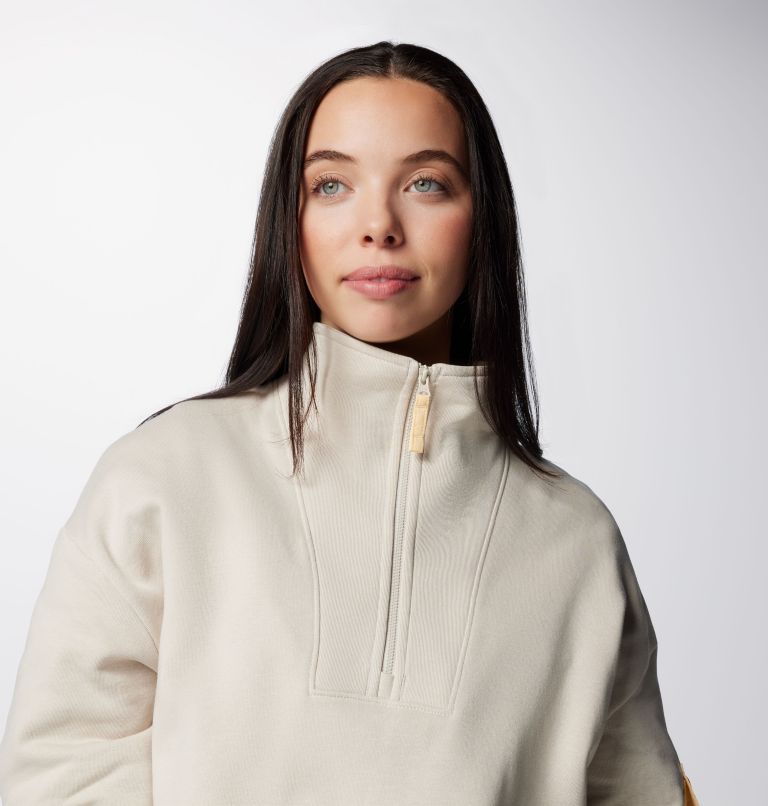 Women's Painted Peak Half Zip Fleece, Color: Dark Stone, Sunkissed, image 5