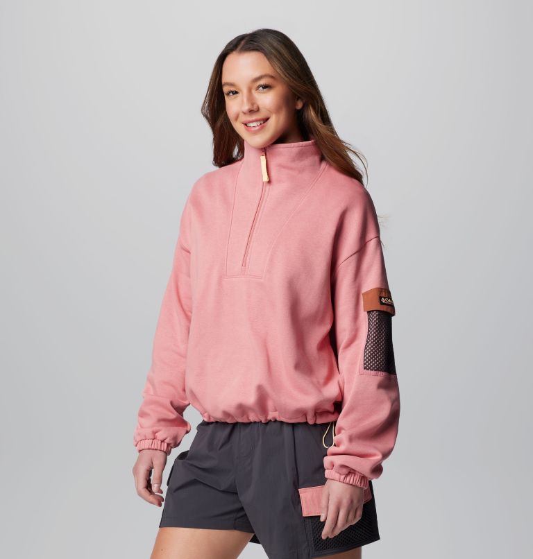Women's Painted Peak Half Zip Fleece, Color: Pink Agave, Auburn, image 4