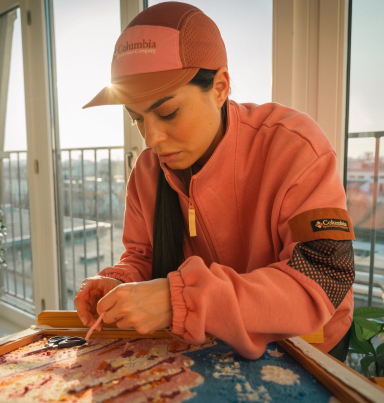 Women's Painted Peak Half Zip Fleece, Color: Pink Agave, Auburn, image 8