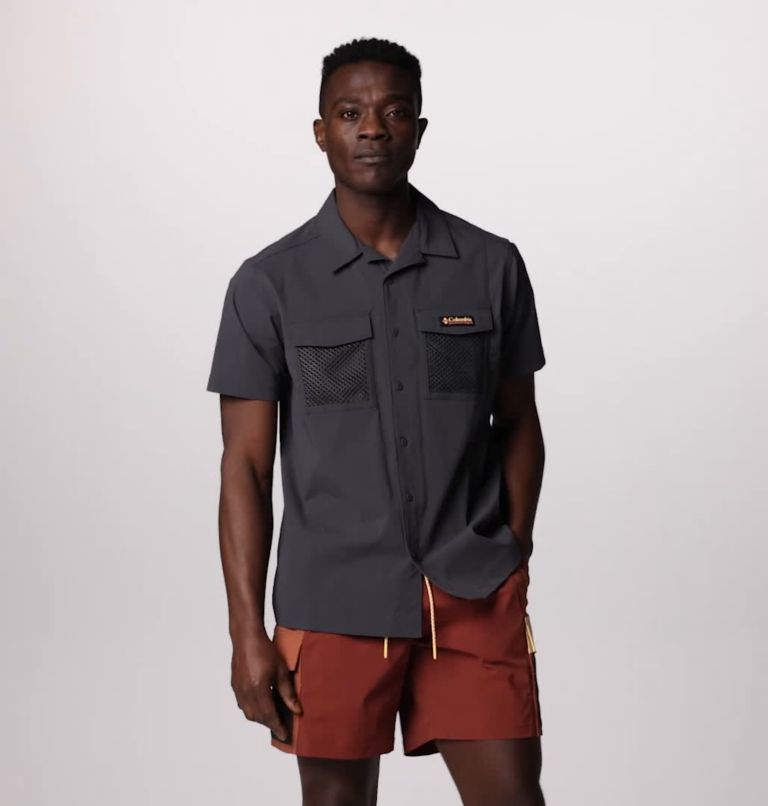 Men's Painted Peak Woven Short Sleeve Shirt, Color: Shark