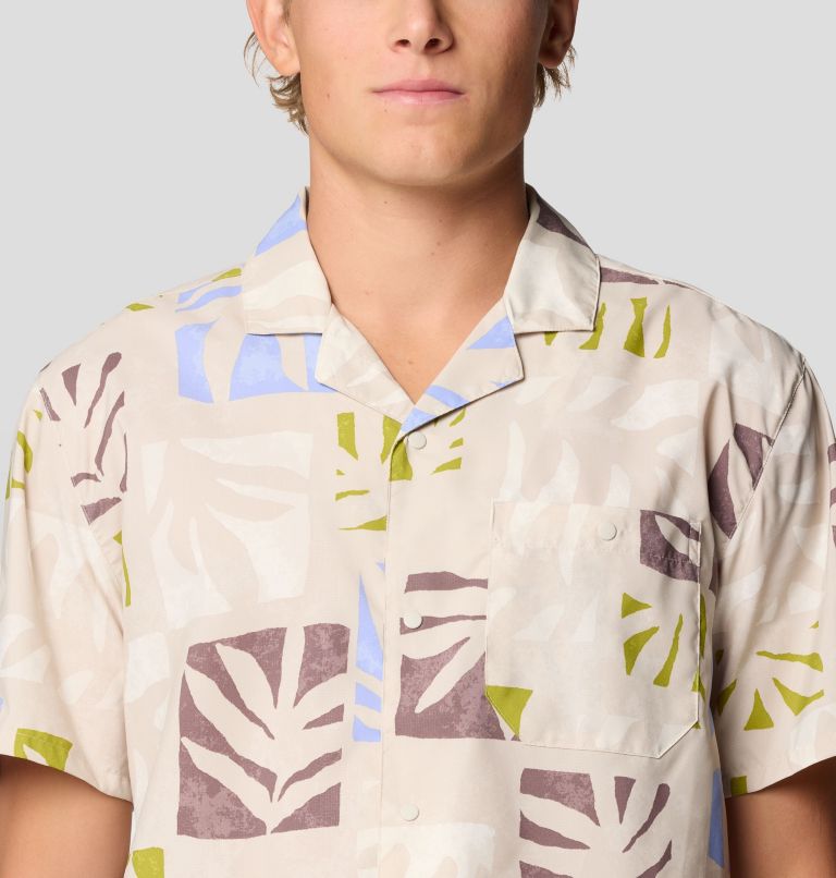 Men's Trail Sender Camp Shirt, Color: Stone Meadows Print, image 5