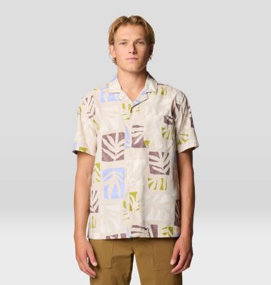 Men's Trail Sender Camp Shirt, Color: Stone Meadows Print, image 5