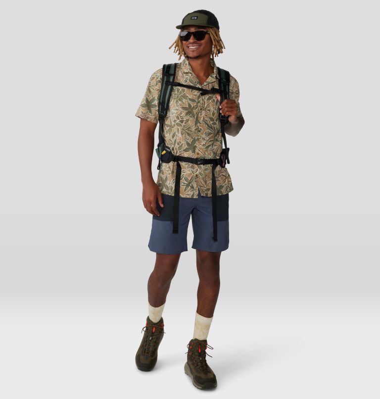 Men's Trail Sender Camp Shirt, Color: Sandstorm Floral Print, image 7