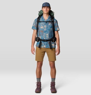 Men's Trail Sender Camp Shirt, Color: Adriatic Blue Meadows Print, image 2