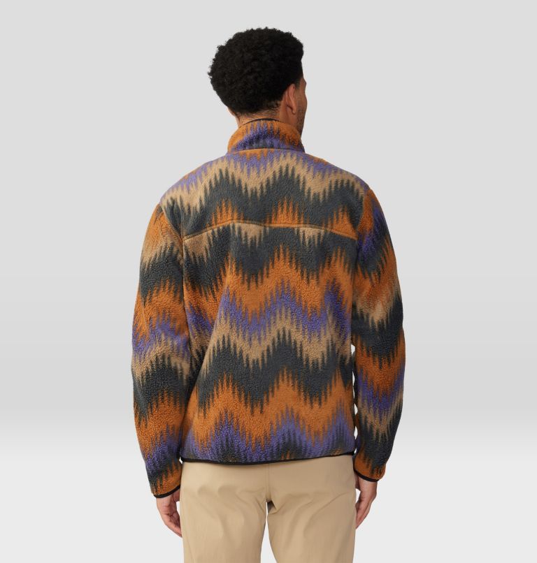 Men's HiCamp Fleece Printed Pullover, Color: Trail Dust Zig Zag Print, image 2