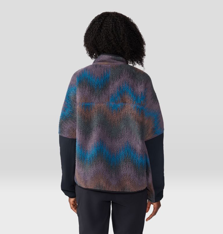 Women's HiCamp Fleece Printed Pullover, Color: Blurple Zig Zag Print, image 2