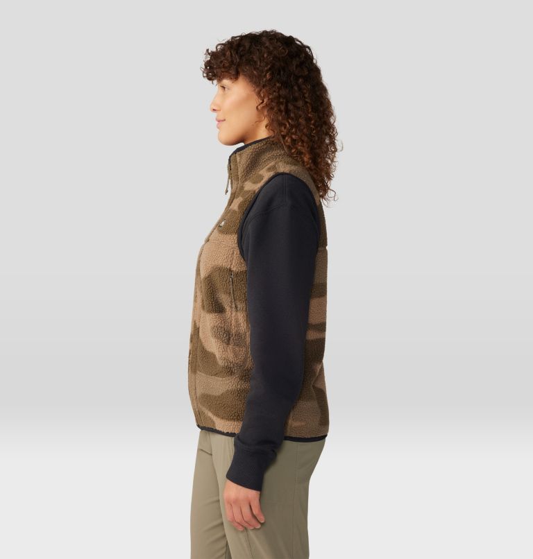 Women's HiCamp Fleece Printed Vest, Color: Darklands Calaveras Camo Print, image 3