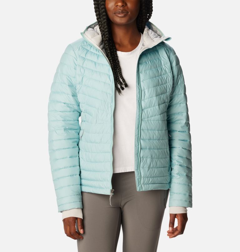 Women's Slope Edge Hooded Jacket, Color: Aqua Haze, image 8