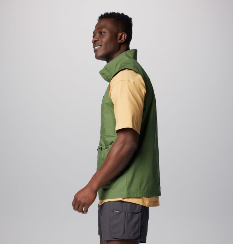 Green Zipper Pockets Cargo Vest, Men′ S Casual V Neck Zip up Vest