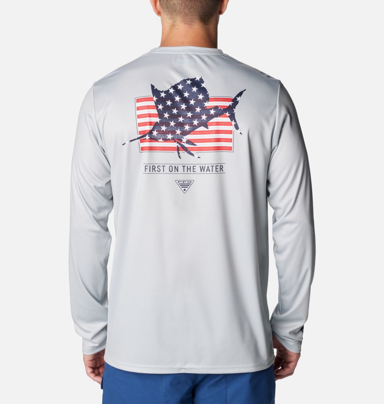 Men's PFG Terminal Tackle™ Fins and Stripes Long Sleeve Shirt 2