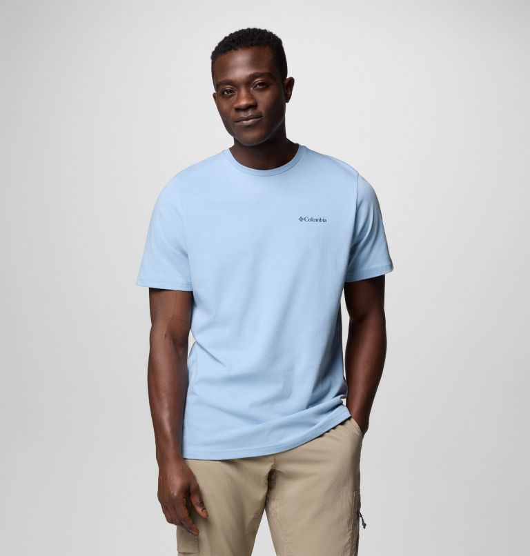 Men's Hageman Graphic Technical T-Shirt, Color: Ripple Blue, Heavenly Horizons, image 2
