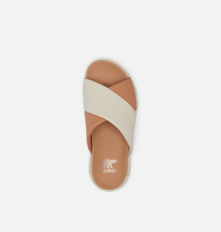 Thumbnail: VIIBE Crisscross Slide Women's Flat Sandal, Color: Honest Beige, Chalk, image 5