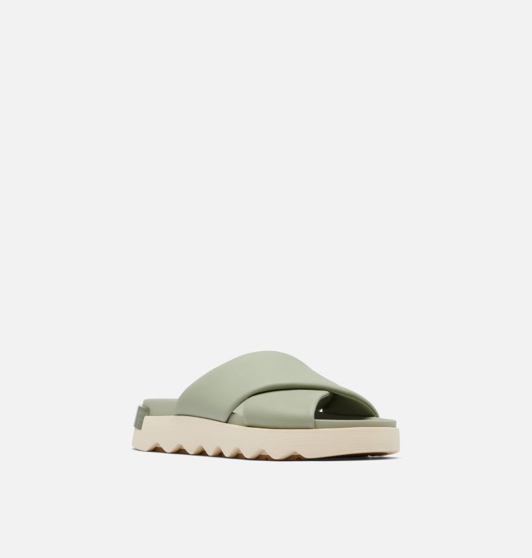 VIIBE Crisscross Slide Women's Flat Sandal, Color: Safari, Honey White, image 7