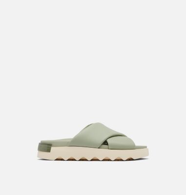 VIIBE Crisscross Slide Women's Flat Sandal, Color: Safari, Honey White, image 1