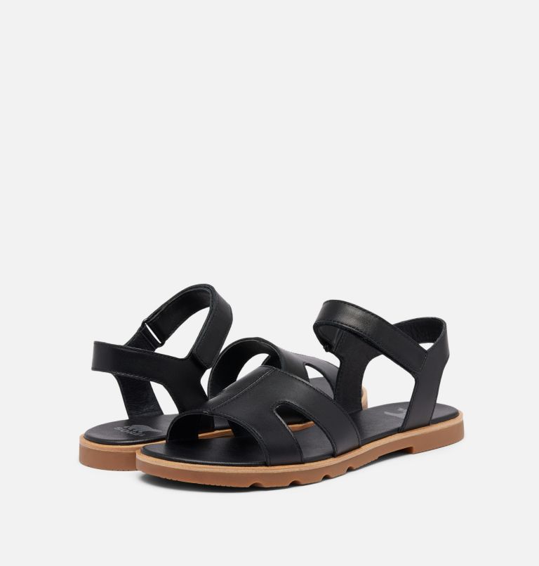 Women's Ella III Ankle Strap Flat Sandal, Color: Black, Gum 2, image 9