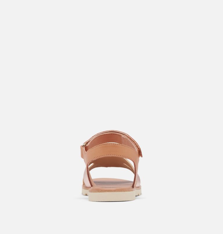 ELLA III Ankle Strap Women's Flat Sandal, Color: Honest Beige, Honey White, image 3