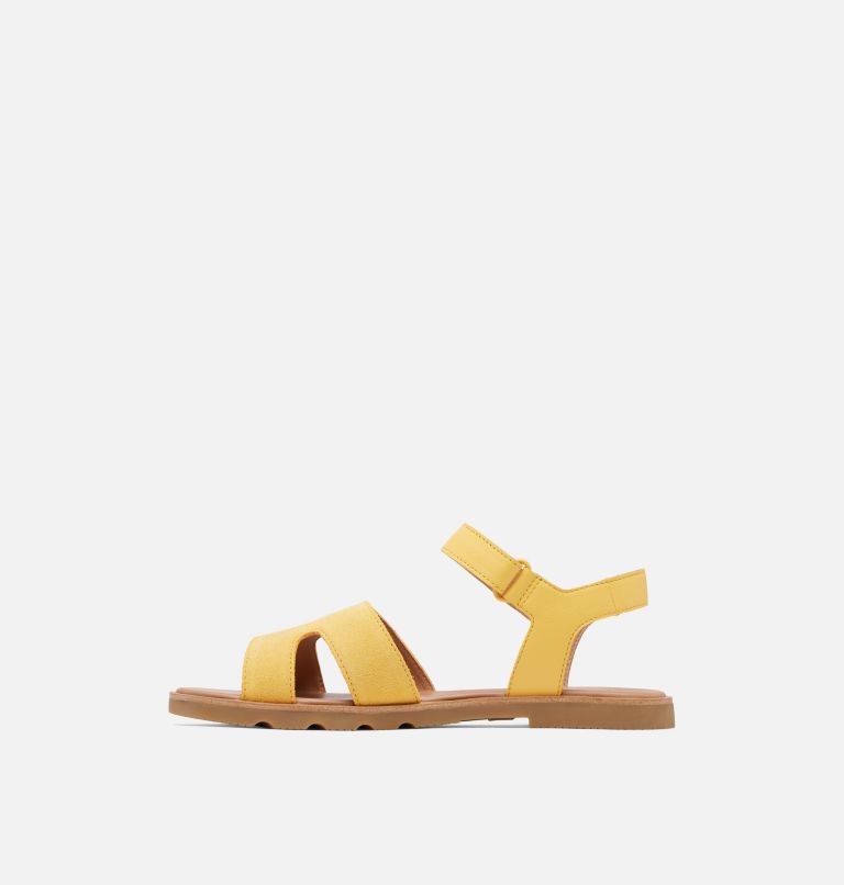 Thumbnail: ELLA III Ankle Strap Women's Flat Sandal, Color: Yellow Ray, Gum, image 4