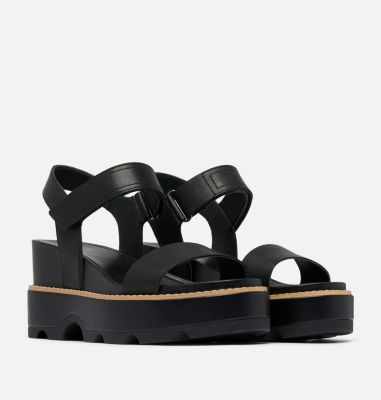 Women's Joanie IV Y Strap Wedge Sandal, Color: Black, Sea Salt, image 2