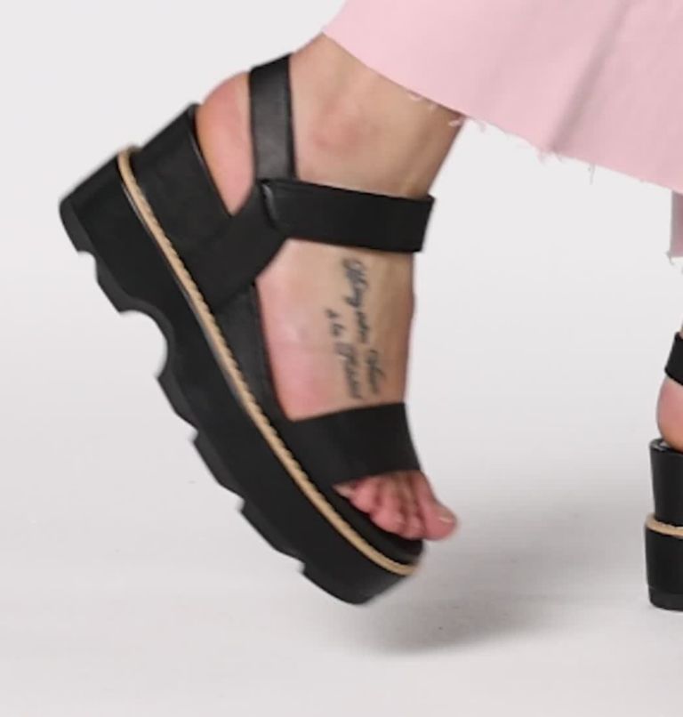 JOANIE IV Y Strap Wedge Women's Sandal, Color: Black, Sea Salt