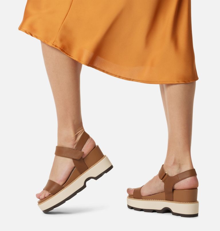 JOANIE IV Y Strap Wedge Women's Sandal, Color: Velvet Tan, Blackened Brown, image 8