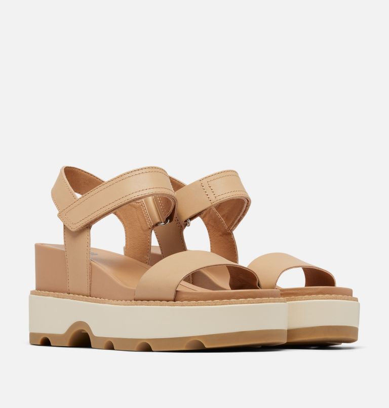 JOANIE IV Y Strap Wedge Women's Sandal, Color: Honest Beige, Bleached Ceramic, image 2