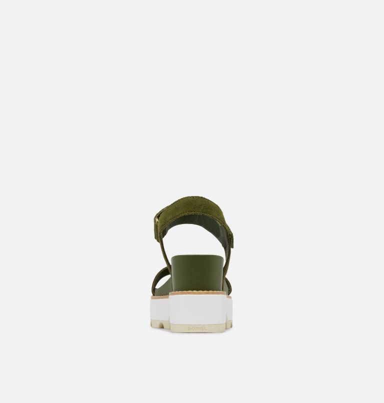 JOANIE IV Y Strap Wedge Women's Sandal, Color: Utility Green, Honey White, image 3