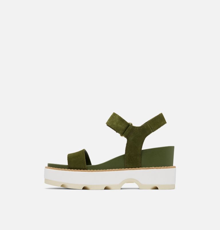 JOANIE IV Y Strap Wedge Women's Sandal, Color: Utility Green, Honey White, image 4