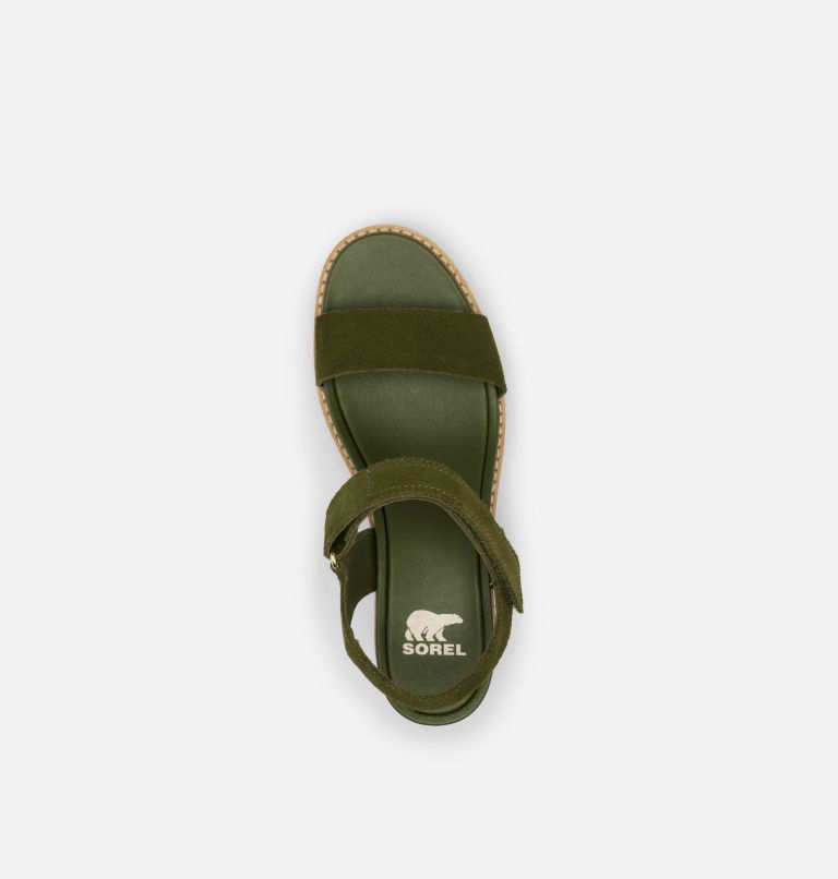 JOANIE IV Y Strap Wedge Women's Sandal, Color: Utility Green, Honey White, image 5