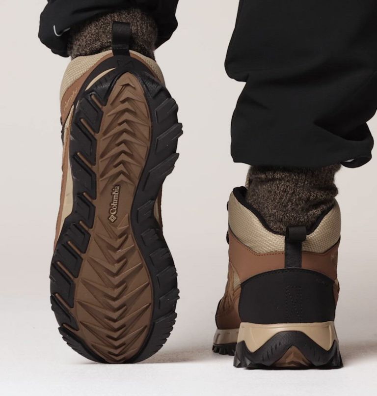 Men’s Strata Trail Mid WP Boot, Color: Dark Brown, Khaki II