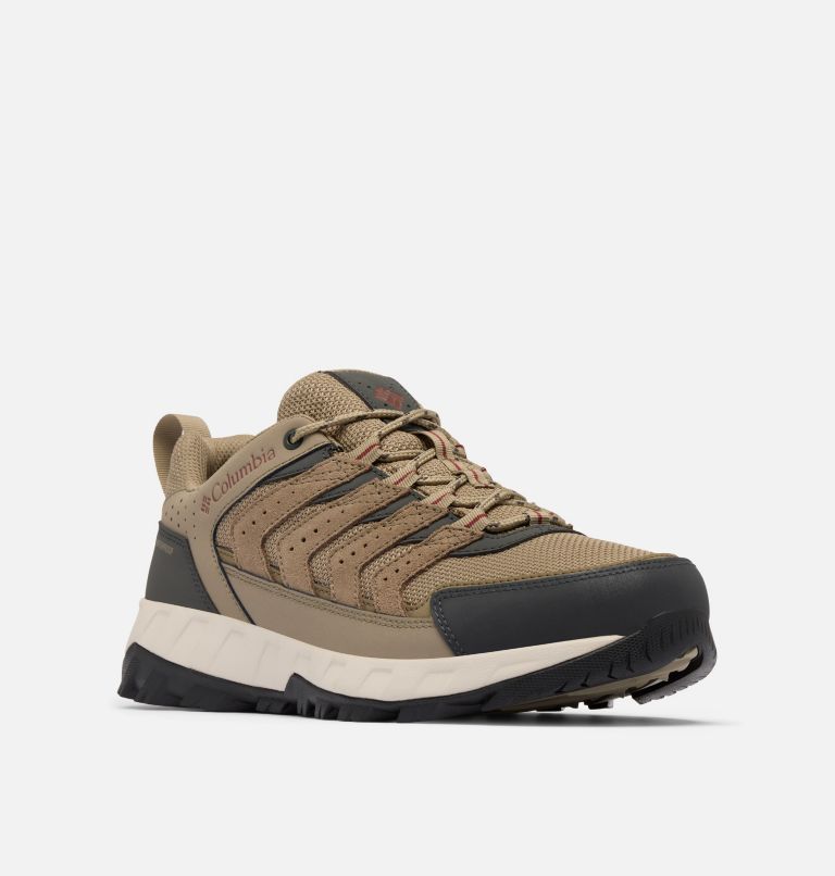 Men's Strata Trail Low Waterproof Shoe, Color: Pebble, Spice, image 3
