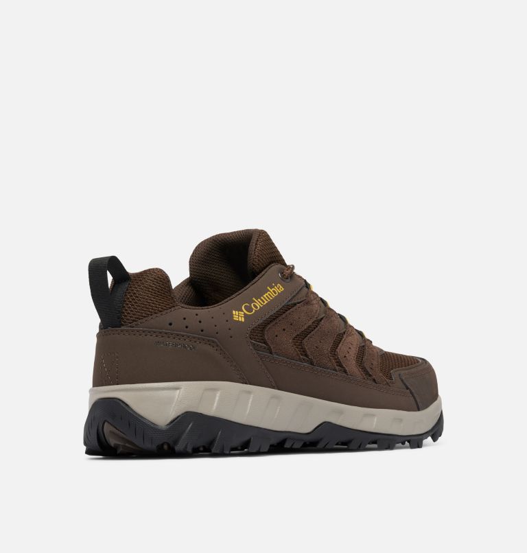 Men's Strata Trail Low Waterproof Shoe, Color: Cordovan, Golden Yellow, image 9