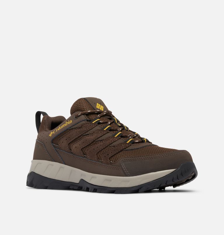 Men's Strata Trail Low Waterproof Shoe, Color: Cordovan, Golden Yellow, image 3