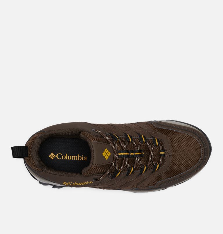 Men's Strata Trail Low Waterproof Shoe, Color: Cordovan, Golden Yellow, image 4