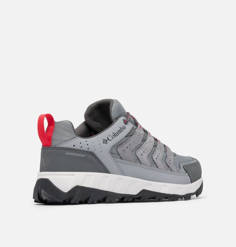 Men's Strata Trail Low Waterproof Shoe - Wide, Color: Ti Grey Steel, Mountain Red, image 9