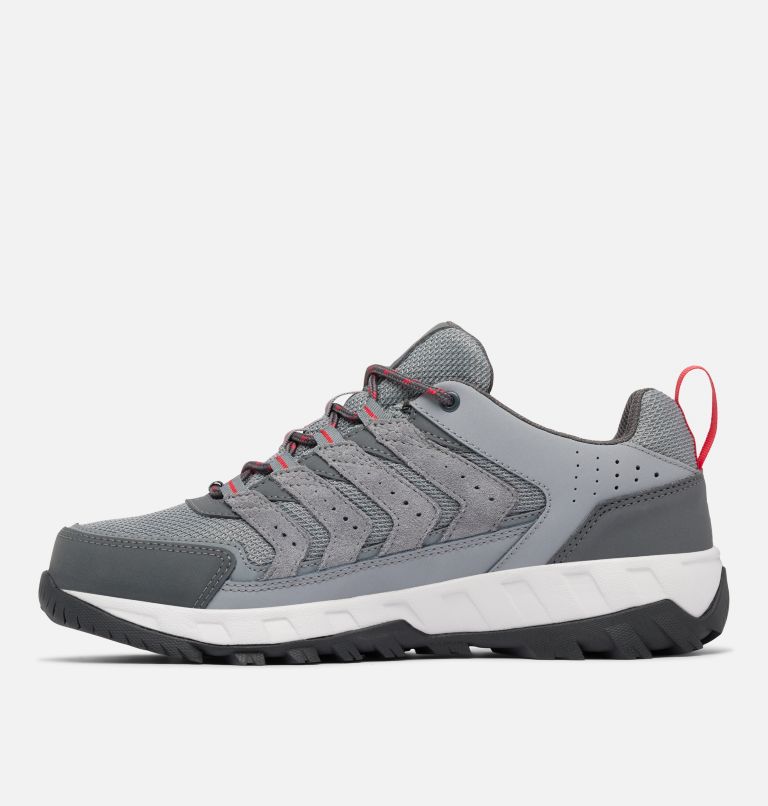 Men's Strata Trail Low Waterproof Shoe - Wide, Color: Ti Grey Steel, Mountain Red, image 6