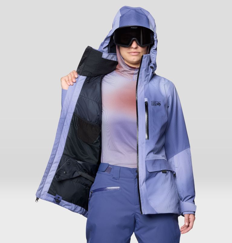 Women's Firefall Insulated Parka, Color: Lapis Dusk Ombre Print, image 5